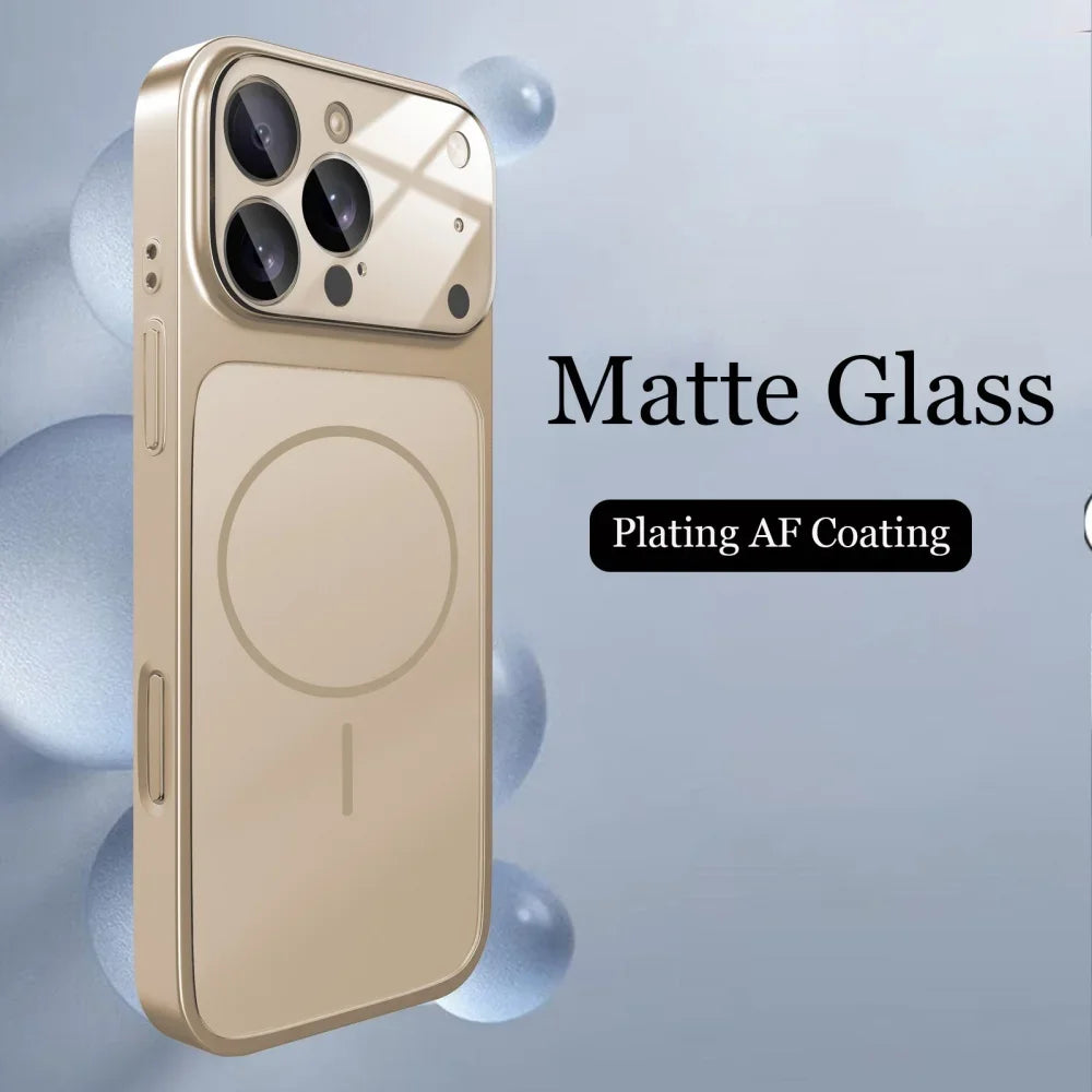 Original AG Nano Frosted Glass For Magsafe Phone Case For iPhone 17 Air 16 15 14 13 Pro Max Magnetic Wireless Charge Armor Cover