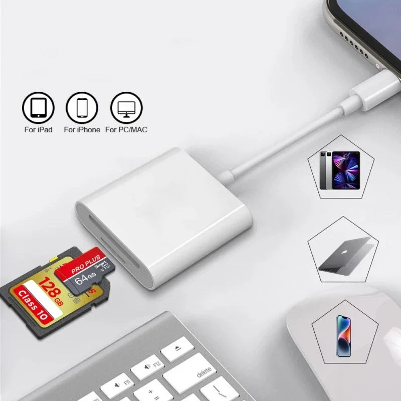 Lightning To SD Card Reader for SD/TF Flash Adapter Memory Card Adapter for IPhone IPad Flash Drive