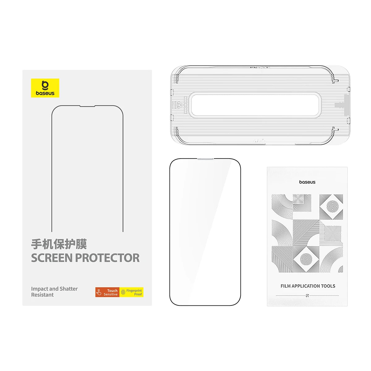 Baseus Tempered Glass for iPhone 17 16 15 14 13 12 Pro Max Screen Protector HD With Cleaning Kit Anti Peeping Dust-proof Glass