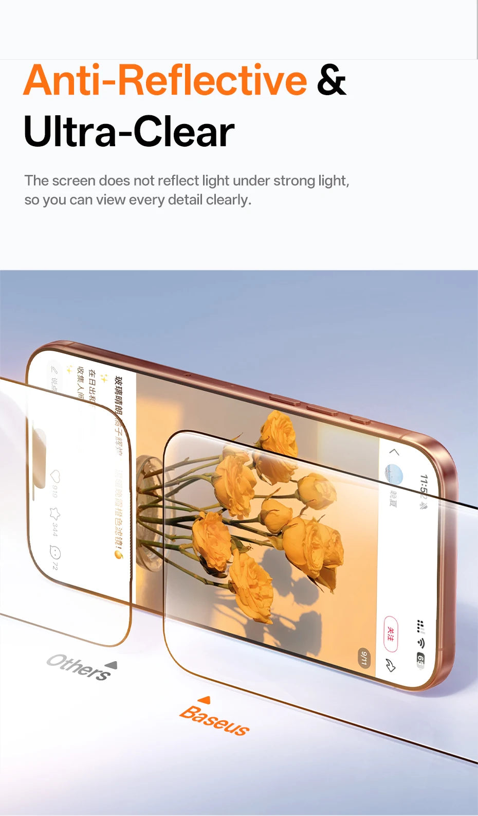 Baseus Tempered Glass for iPhone 17 16 15 14 13 12 Pro Max Screen Protector HD With Cleaning Kit Anti Peeping Dust-proof Glass