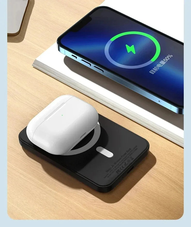 For Magsafe Power Bank 10000mAh Portable Auxiliary Spare External Magnetic Battery Pack Wireless Charger For Iphone 13 14 15 16