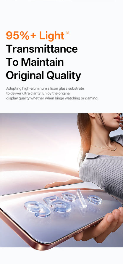 Baseus Tempered Glass for iPhone 17 16 15 14 13 12 Pro Max Screen Protector HD With Cleaning Kit Anti Peeping Dust-proof Glass