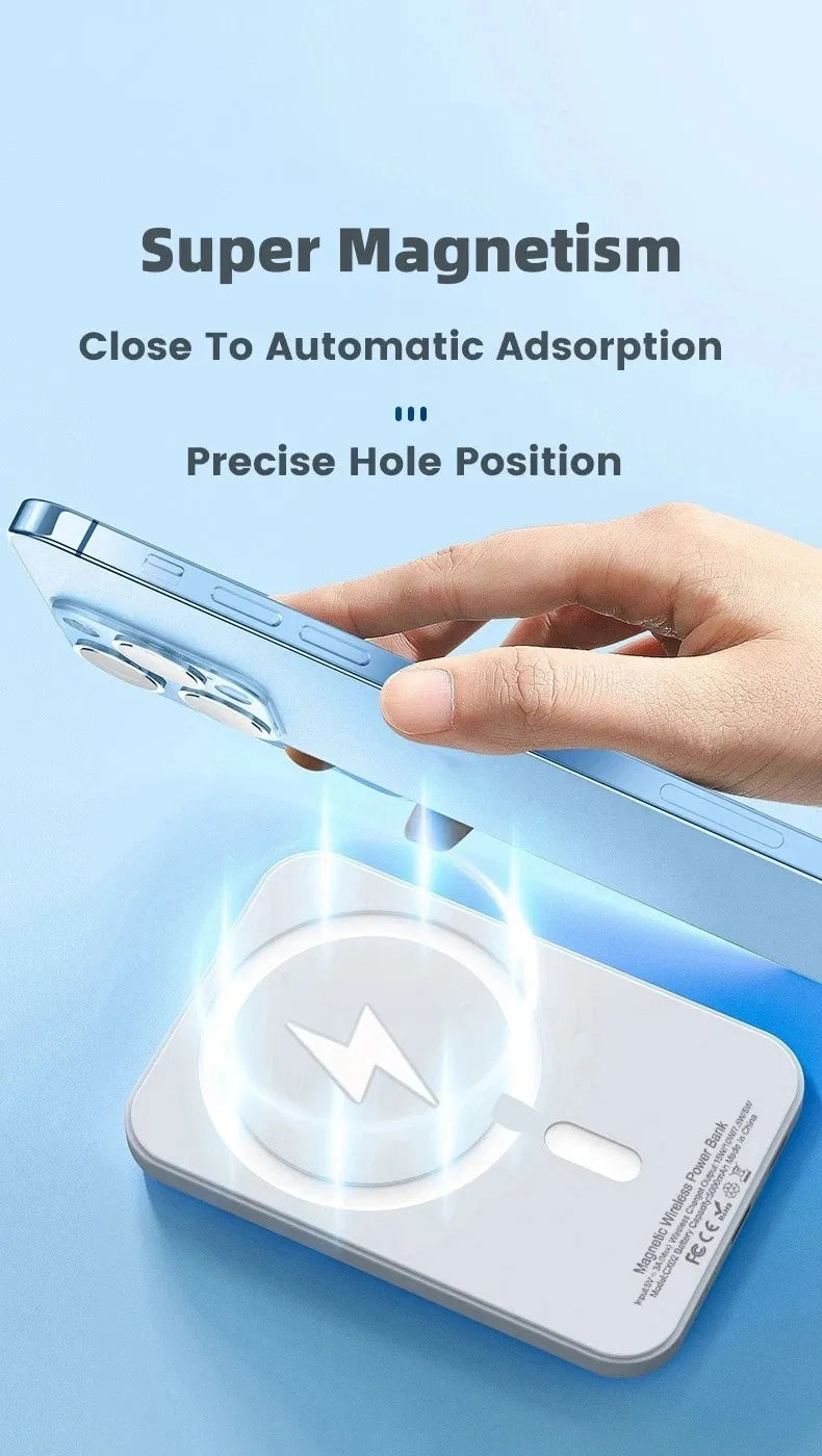 For Magsafe Power Bank 10000mAh Portable Auxiliary Spare External Magnetic Battery Pack Wireless Charger For Iphone 13 14 15 16