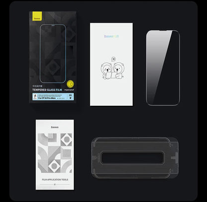 Baseus Tempered Glass for iPhone 17 16 15 14 13 12 Pro Max Screen Protector HD With Cleaning Kit Anti Peeping Dust-proof Glass
