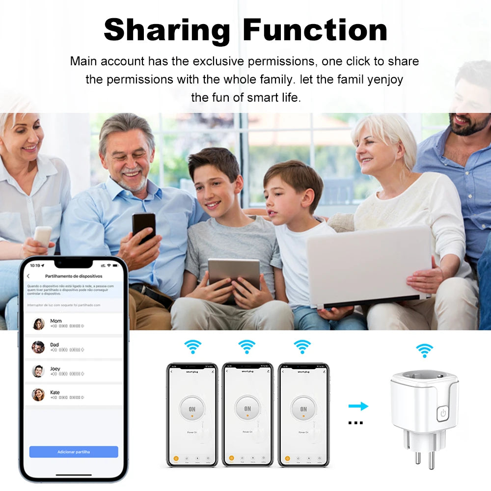 Zigbee3.0 Smart Socket European Plug 20A with Power Metering Alexa Voice Mobile APP Remote Control Home Assistant Zigbee2MQTT