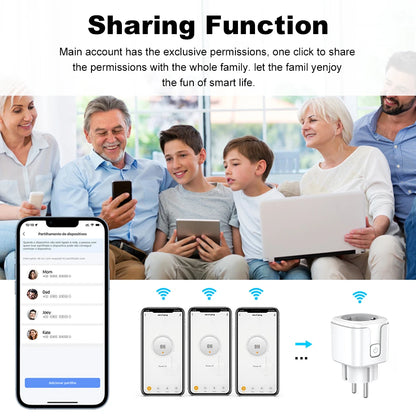 Zigbee3.0 Smart Socket European Plug 20A with Power Metering Alexa Voice Mobile APP Remote Control Home Assistant Zigbee2MQTT