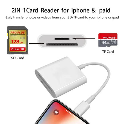 Lightning To SD Card Reader for SD/TF Flash Adapter Memory Card Adapter for IPhone IPad Flash Drive