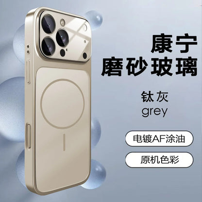 Original AG Nano Frosted Glass For Magsafe Phone Case For iPhone 17 Air 16 15 14 13 Pro Max Magnetic Wireless Charge Armor Cover