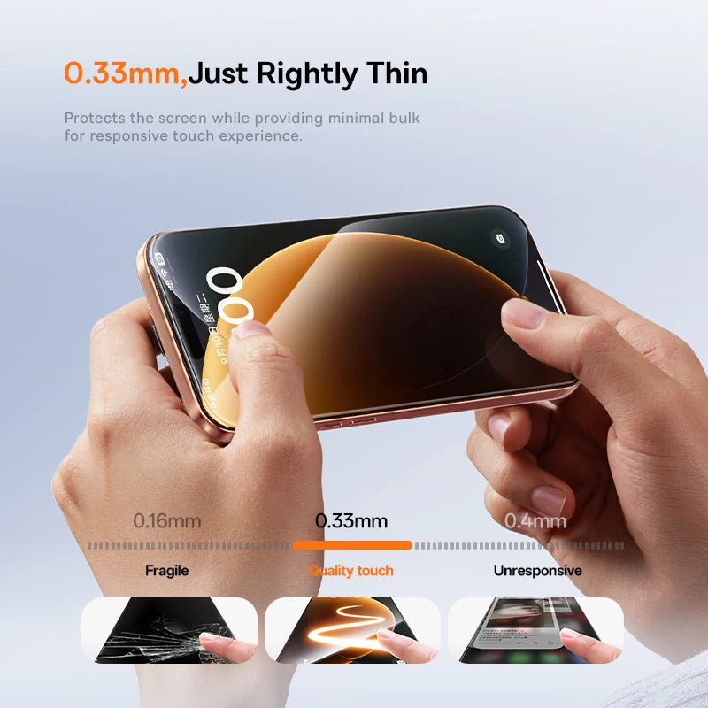 Baseus Tempered Glass for iPhone 17 16 15 14 13 12 Pro Max Screen Protector HD With Cleaning Kit Anti Peeping Dust-proof Glass