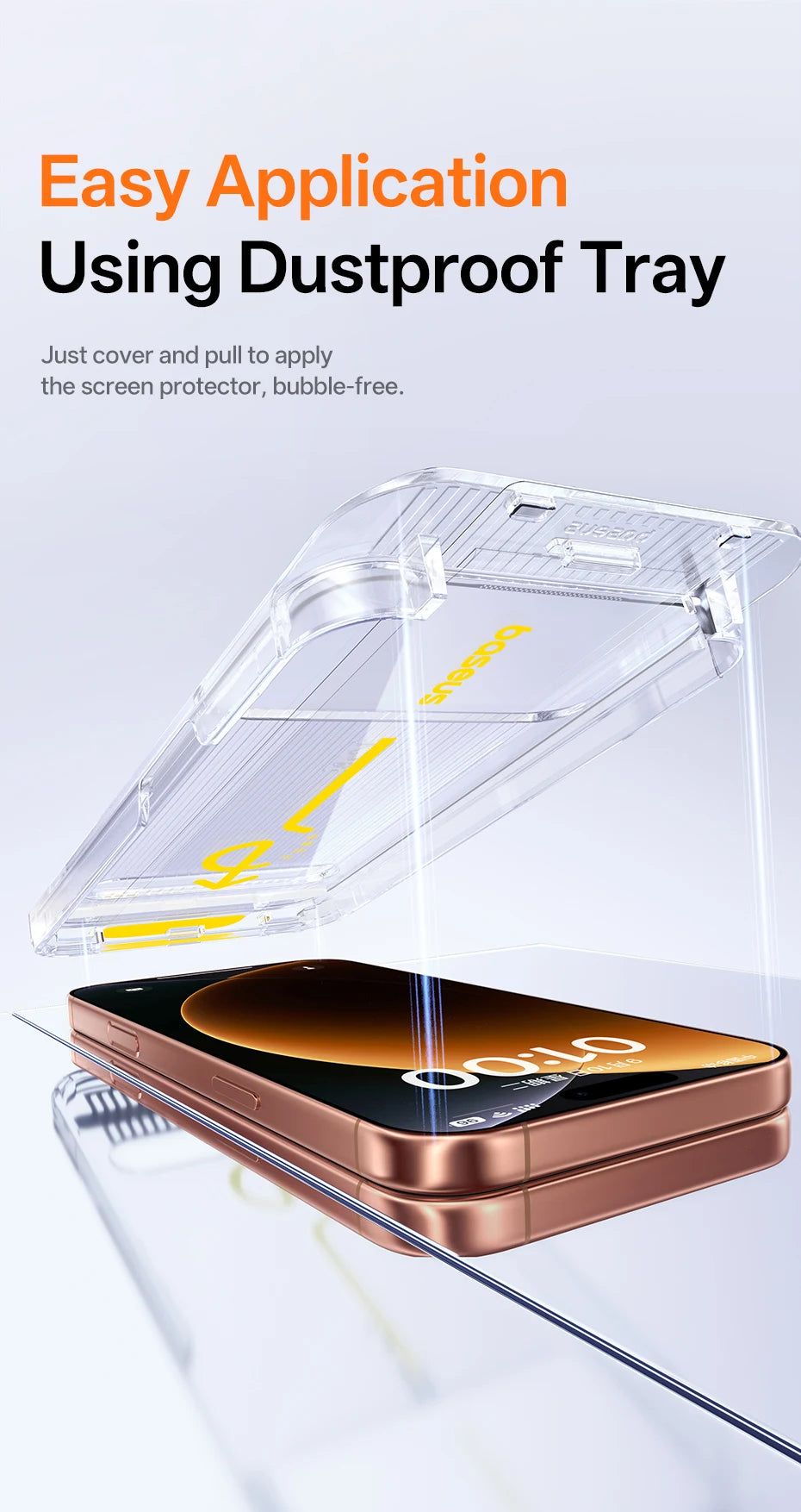 Baseus Tempered Glass for iPhone 17 16 15 14 13 12 Pro Max Screen Protector HD With Cleaning Kit Anti Peeping Dust-proof Glass