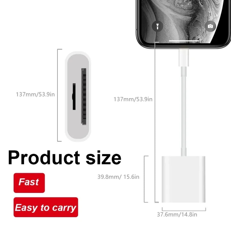 Lightning To SD Card Reader for SD/TF Flash Adapter Memory Card Adapter for IPhone IPad Flash Drive